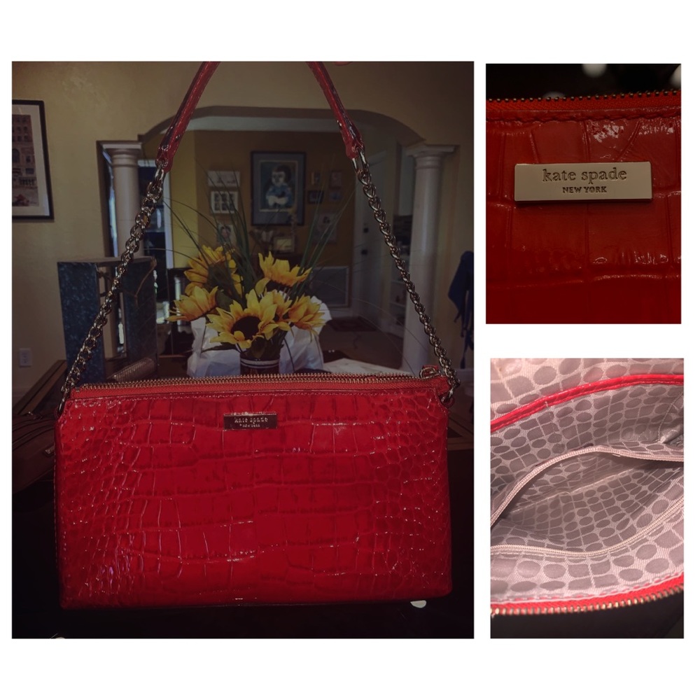 kate spade crocodile clutch